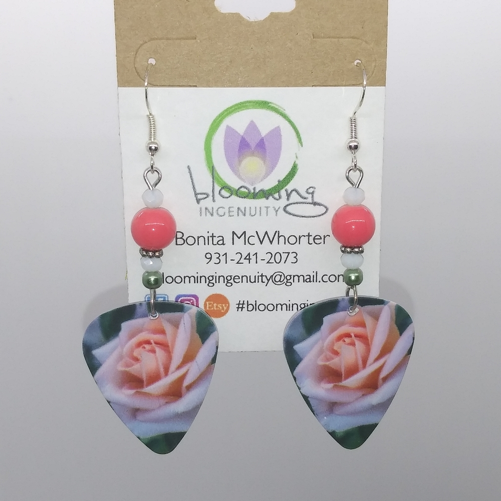 Guitar Pick Dangle Earrings